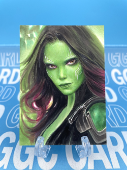 【Black Card】GGC Studio Marvel Gamora Artist Hand Drawn Auto Sketch Card 1/1 - Image 1