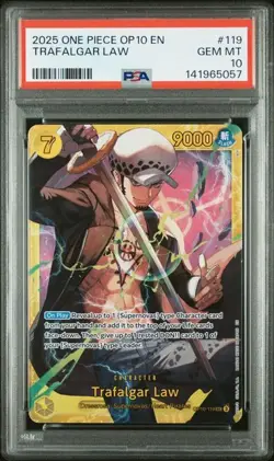 One Piece TCG Royal Blood PSA 10 Trafalgar Law OP10-119 SEC Gem Mint - Image 1