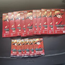 One Piece OP-13 Carrying On His Will Booster Pack Lot of 16 Sealed (10) Sleeved - Image 1