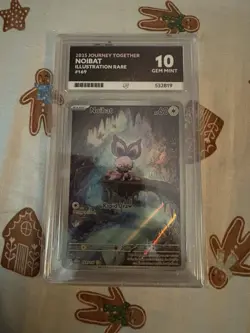 Pokemon Noibat 169/159 2025 Journey Together Illustration Rare Ace 10 Gem Mint - Image 1