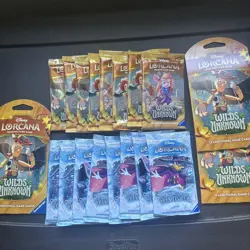 Disney Lorcana Wilds Unknown Booster 11 Pack Lot Plus 8 Winterspell Packs Seal - Image 1