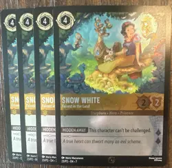 Disney Lorcana Snow White 23/P2 Hidden Away PROMO Lot (4) Foil - Image 1