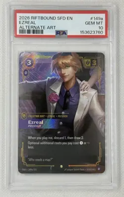 2026 Riftbound SFD Ezreal Prodigy 149a Showcase Alternate Art PSA 10 GEM MINT - Image 1