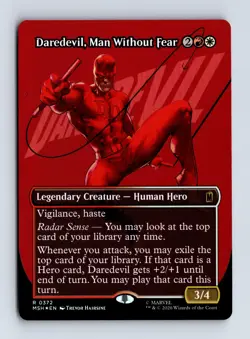 Daredevil, Man Without Fear (Borderless Foil) 0372 MTG Marvel Super Heroes (MSH) - Image 1
