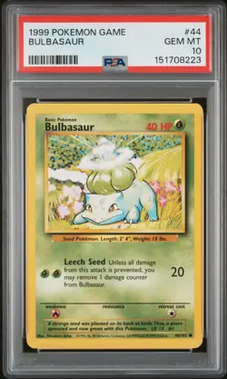 1999 POKEMON GAME #44 BULBASAUR PSA 10 - Image 1