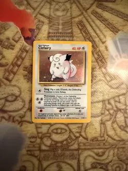 Pokemon Clefairy Base Set Holo Rare Card 5/102 Good Condition - Image 1