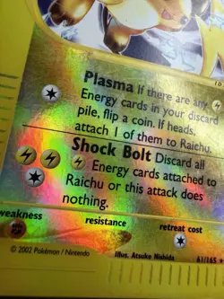 Pokemon Raichu Expedition Base Set Reverse Holo #061 Rare 2002 E-Reader HP - Image 4