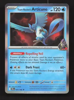Team Rocket's Articuno 051/182 Rare Destined Rivals Pokemon Holo Near Mint - Image 1