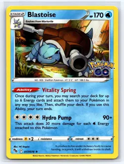 Blastoise 017/078 Holo Rare Pokemon GO Pokemon Holo Lightly Played - Image 1