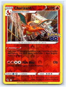 Charizard 010/078 Holo Rare Pokemon GO Pokemon Reverse Holo Lightly Played - Image 1