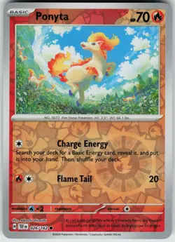 Pokemon Ponyta 026/162 SV05: Temporal Forces NM Reverse Holo card - Image 1