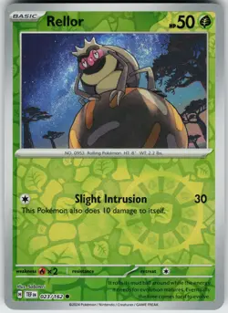 Pokemon Rellor 023/162 SV05: Temporal Forces NM Reverse Holo card - Image 1