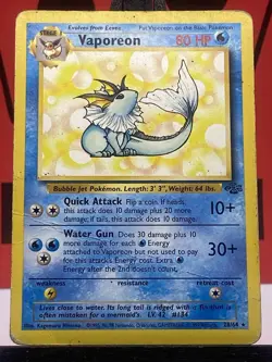 Vaporeon 28/64 Jungle Set Regular Rare 1999 WOTC Pokemon TCG HP - Image 3