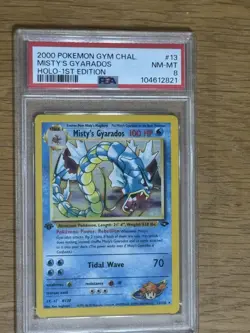 Pokemon TCG Misty's Gyarados Holo Rare 1st Edition Gym Heroes PSA 8 - Image 1