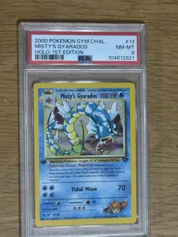 Pokemon TCG Misty's Gyarados Holo Rare 1st Edition Gym Heroes PSA 8 - Image 2