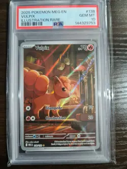 Vulpix #138 2025 Pokemon Meg En-Mega Evolution PSA 10 Illustration Rare - Image 1