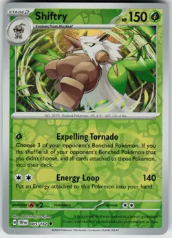 Pokemon Shiftry 005/162 SV05: Temporal Forces NM Reverse Holo card - Image 1