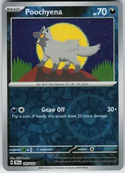 Pokemon Poochyena 105/162 SV05: Temporal Forces NM Reverse Holo card - Image 1
