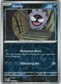 Pokemon Gastly 102/162 SV05: Temporal Forces NM Reverse Holo card - Image 1