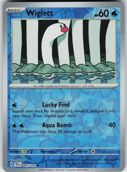 Pokemon Wiglett 047/162 SV05: Temporal Forces NM Reverse Holo card - Image 1