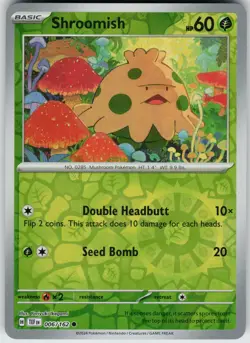 Pokemon Shroomish 006/162 SV05: Temporal Forces NM Reverse Holo card - Image 1