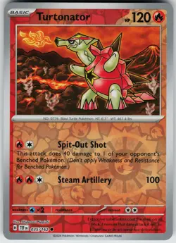 Pokemon Turtonator 035/162 SV05: Temporal Forces NM Reverse Holo card - Image 1