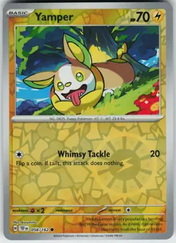 Pokemon Yamper 058/162 SV05: Temporal Forces NM Reverse Holo card - Image 1