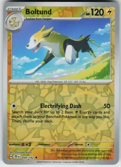 Pokemon Boltund 059/162 SV05: Temporal Forces NM Reverse Holo card - Image 1