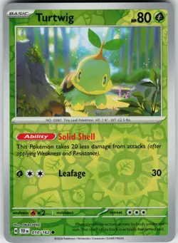 Pokemon Turtwig 010/162 SV05: Temporal Forces NM Reverse Holo card - Image 1