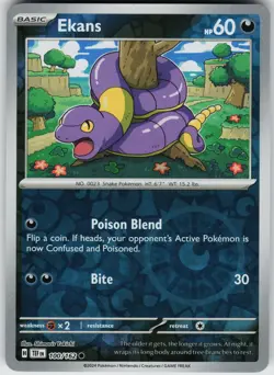 Pokemon Ekans 100/162 SV05: Temporal Forces NM Reverse Holo card - Image 1