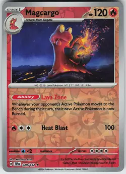 Pokemon Magcargo 029/162 SV05: Temporal Forces NM Reverse Holo card - Image 1