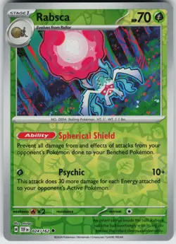 Pokemon Rabsca 024/162 SV05: Temporal Forces NM Reverse Holo card - Image 1