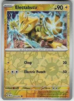 Pokemon Electabuzz 053/162 SV05: Temporal Forces NM Reverse Holo card - Image 1