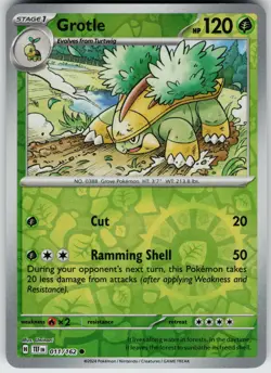 Pokemon Grotle 011/162 SV05: Temporal Forces NM Reverse Holo card - Image 1