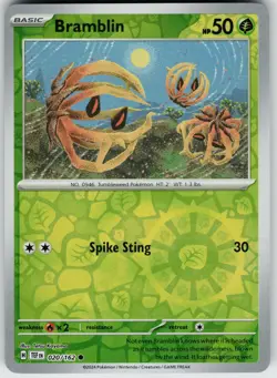 Pokemon Bramblin 020/162 SV05: Temporal Forces NM Reverse Holo card - Image 1