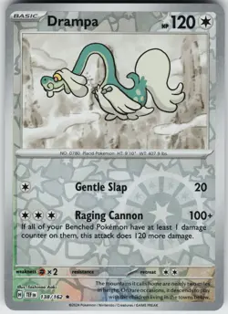 Pokemon Drampa 138/162 SV05: Temporal Forces NM Reverse Holo card - Image 1