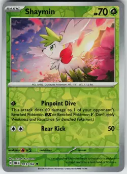 Pokemon Shaymin 013/162 SV05: Temporal Forces NM Reverse Holo card - Image 1