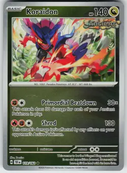 Pokemon Koraidon 119/162 SV05: Temporal Forces NM Reverse Holo card - Image 1