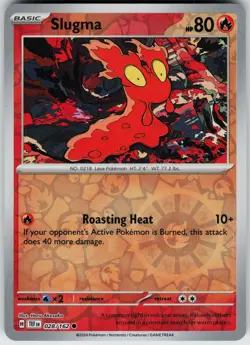 Pokemon Slugma 028/162 SV05: Temporal Forces NM Reverse Holo card - Image 1