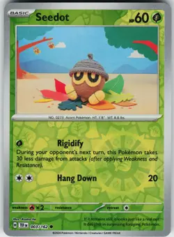 Pokemon Seedot 003/162 SV05: Temporal Forces NM Reverse Holo card - Image 1