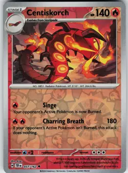 Pokemon Centiskorch 037/162 SV05: Temporal Forces NM Reverse Holo card - Image 1