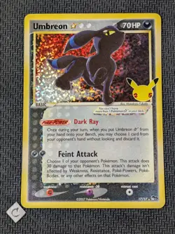 Umbreon (Gold Star) 17/17 - Celebrations Classic Collection Holo Pokemon TCG NM - Image 1