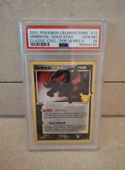 Pokemon TCG Umbreon Gold Star 17/17 Celebrations Classic Collection PSA 10 - Image 1