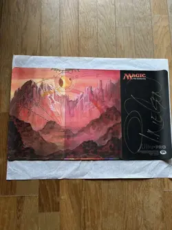 Mtg Playmat Guru Land Mountain Signed - Image 1