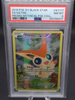 Pokemon 2016 Victini Black Star Promo Holo XY117 PSA 8 XY - Image 1