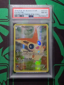 Pokemon 2016 Victini Black Star Promo Holo XY117 PSA 8 XY - Image 3