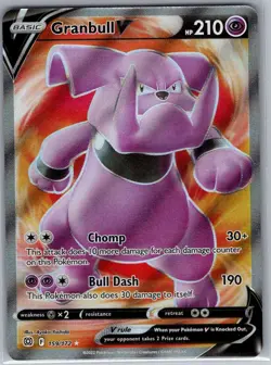 Granbull V (Full Art) 159/172 SWSH09: Brilliant Stars - Pokemon Card - NM - Image 1