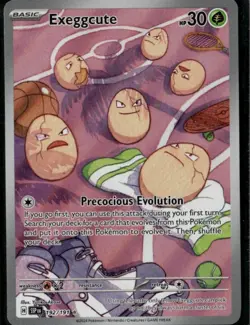 Exeggcute Illustration Rare SV08: Surging Sparks 192/191 Grass Holo Pokemon Card - Image 1