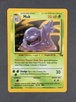 Muk 13/62 Pokemon Fossil Set Unlimited Holographic Rare 1999 WOTC - Image 1