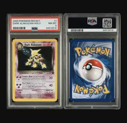 Pokemon TCG Dark Alakazam 1/82 Team Rocket Holo Rare English 2000 PSA 8 - Image 1